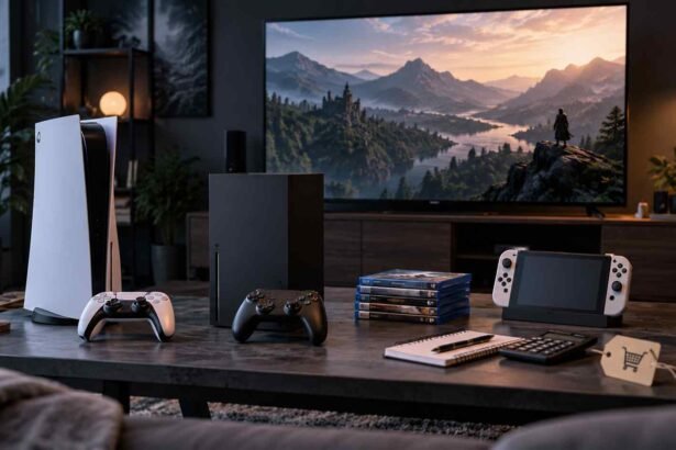 Gaming console setup representing a budget-first approach to choosing a console