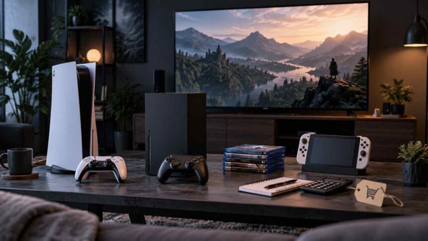Gaming console setup representing a budget-first approach to choosing a console